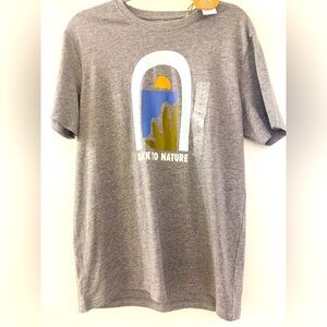 🙌🌞NWTOrganic Cotton Get Back To Nature Grey Dip Shortsleeved Tee Shirt